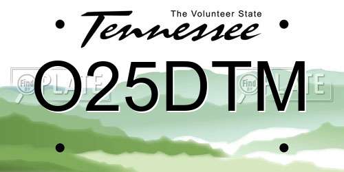 O25DTM Tennessee License Plate