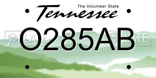 O285AB Tennessee License Plate