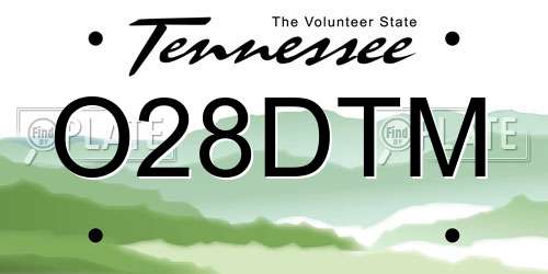 O28DTM Tennessee License Plate