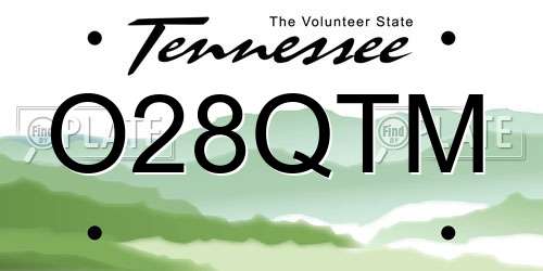 O28QTM Tennessee License Plate