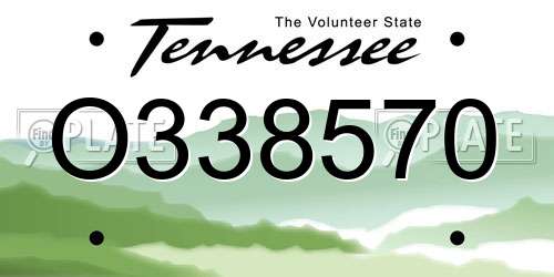 O338570 Tennessee License Plate