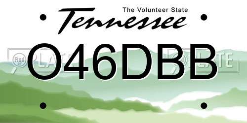 O46DBB Tennessee License Plate