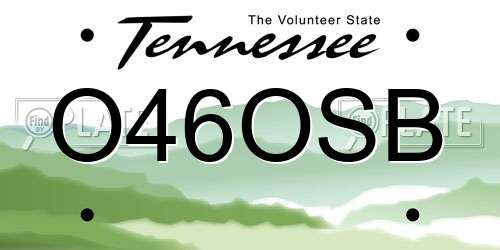 O46OSB Tennessee License Plate