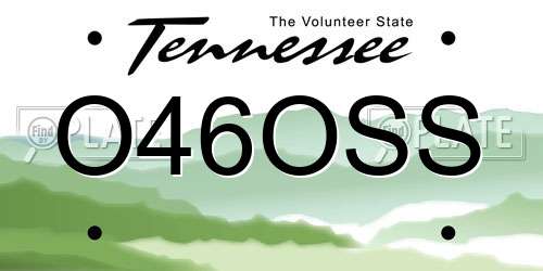 O46OSS Tennessee License Plate