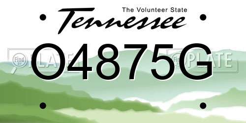 O4875G Tennessee License Plate