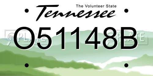 O51148B Tennessee License Plate