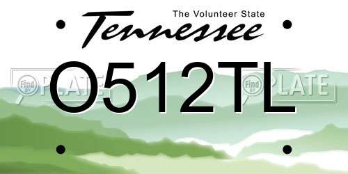 O512TL Tennessee License Plate