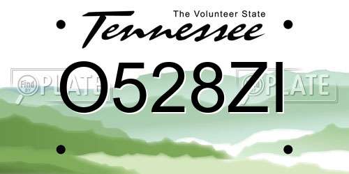 O528ZI Tennessee License Plate