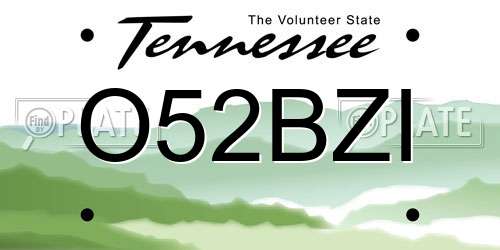 O52BZI Tennessee License Plate