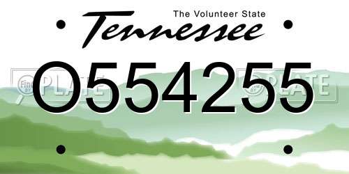 O554255 Tennessee License Plate