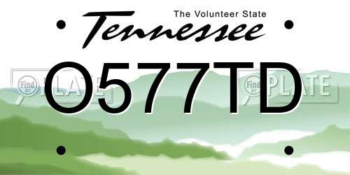 O577TD Tennessee License Plate