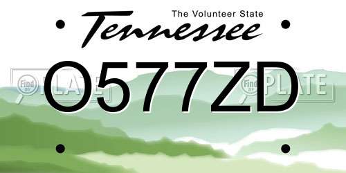 O577ZD Tennessee License Plate