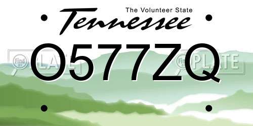O577ZQ Tennessee License Plate