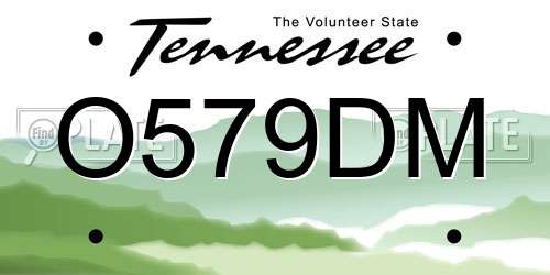 O579DM Tennessee License Plate