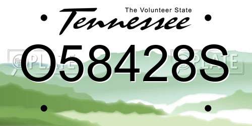 O58428S Tennessee License Plate