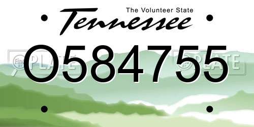 O584755 Tennessee License Plate