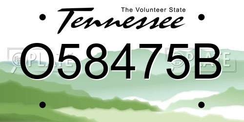 O58475B Tennessee License Plate