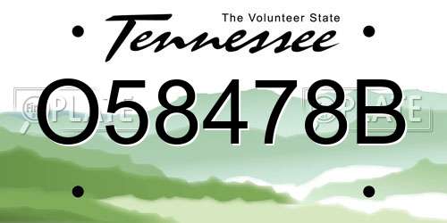 O58478B Tennessee License Plate