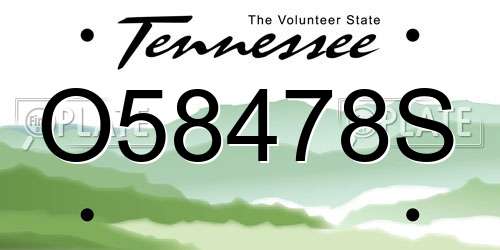 O58478S Tennessee License Plate