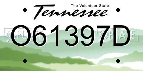 O61397D Tennessee License Plate