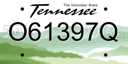 O61397Q Tennessee License Plate