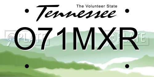 O71MXR Tennessee License Plate