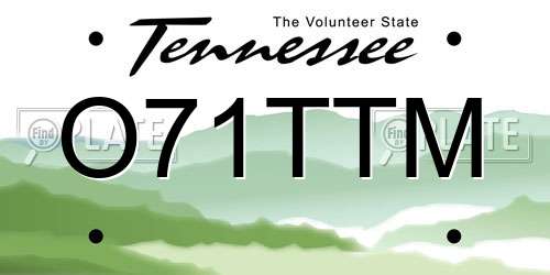 O71TTM Tennessee License Plate