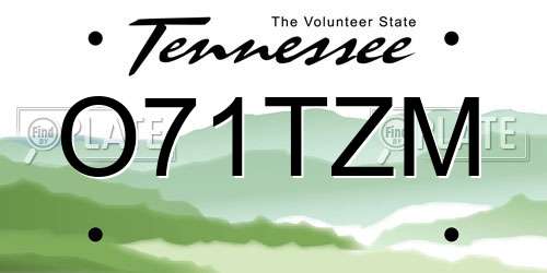 O71TZM Tennessee License Plate
