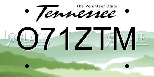 O71ZTM Tennessee License Plate