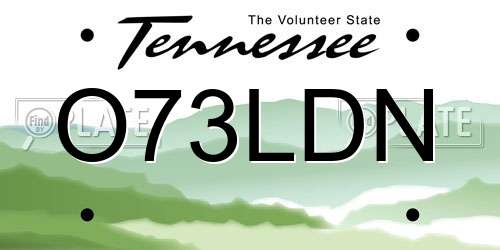 O73LDN Tennessee License Plate