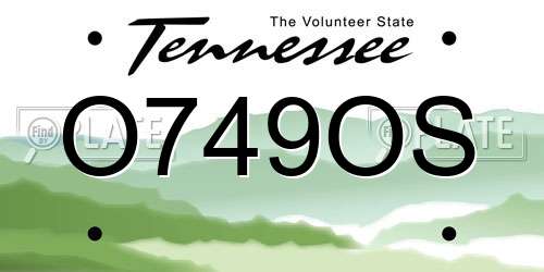 O749OS Tennessee License Plate