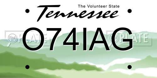 O74IAG Tennessee License Plate