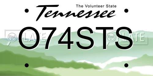 O74STS Tennessee License Plate