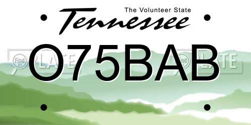 O75BAB Tennessee License Plate