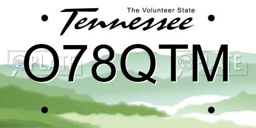 O78QTM Tennessee License Plate