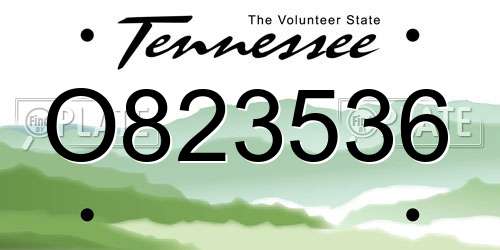 O823536 Tennessee License Plate
