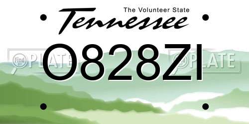 O828ZI Tennessee License Plate