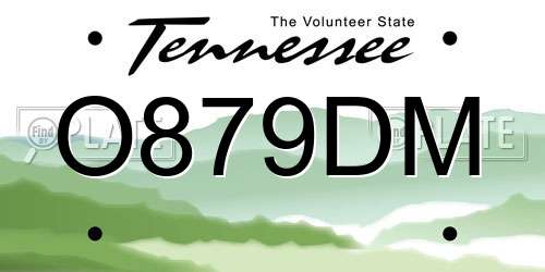O879DM Tennessee License Plate