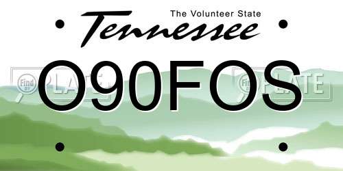 O90FOS Tennessee License Plate