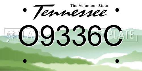 O9336C Tennessee License Plate