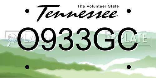 O933GC Tennessee License Plate