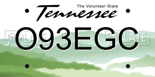 O93EGC Tennessee License Plate