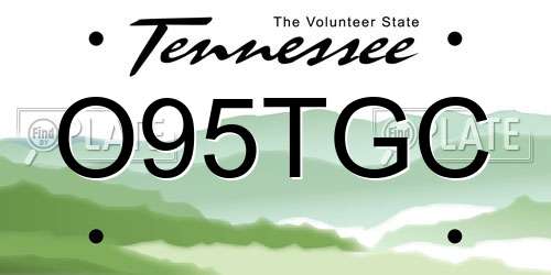 O95TGC Tennessee License Plate