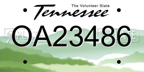 OA23486 Tennessee License Plate