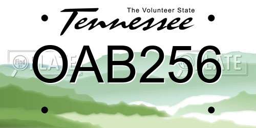 OAB256 Tennessee License Plate