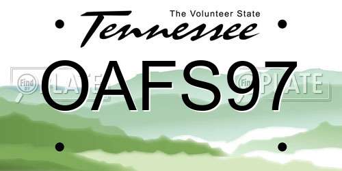 OAFS97 Tennessee License Plate