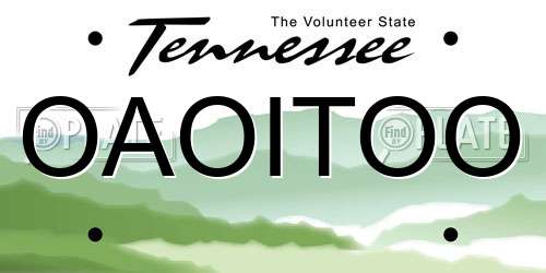 OAOITOO Tennessee License Plate