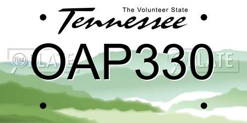 OAP330 Tennessee License Plate