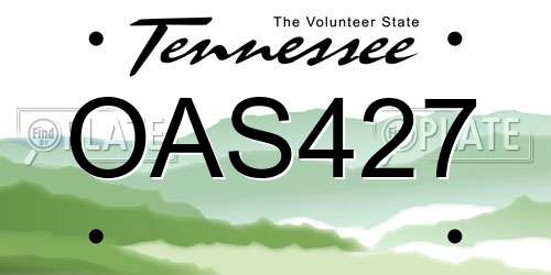 OAS427 Tennessee License Plate