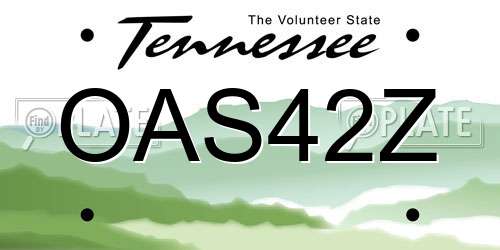 OAS42Z Tennessee License Plate